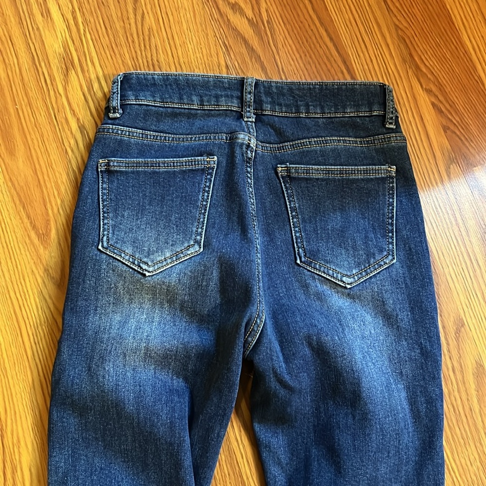 Padded Stretch Blue Women's Jeans Perfect For Cold Weather Size Xs But Can Fit M - Picture 4 of 6